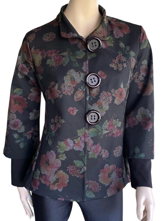 Zooni Jackets & Blazers - Zooni Made In Canada Statement Jacket Big Button Floral Art To Wear S/M Autumn